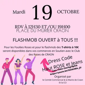 Un flashmob à Craon pour Octobre Rose